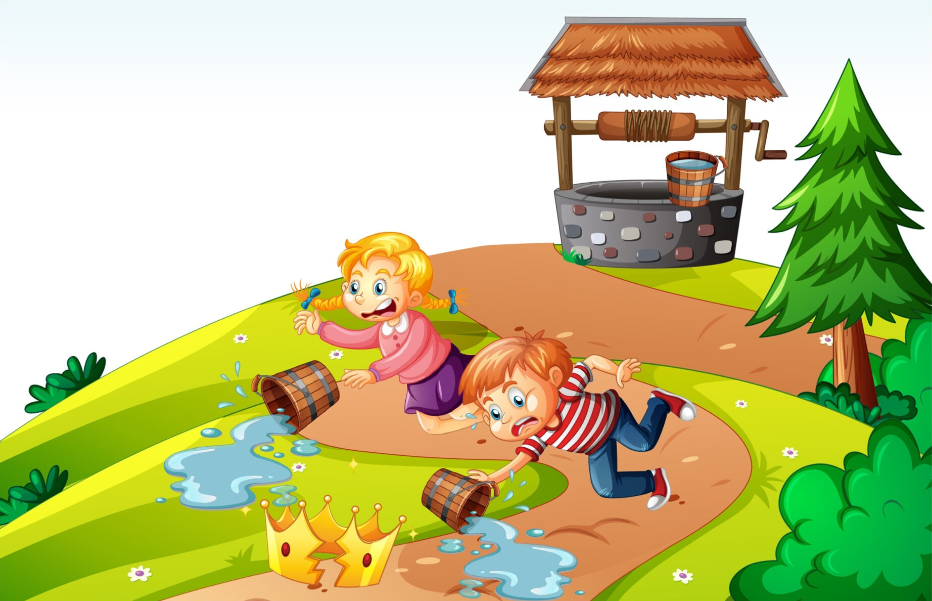 Jack and Jill falling down the hill!