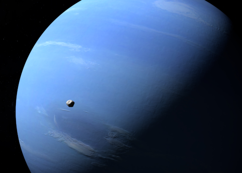 The Planet Neptune with Moon The Planet Neptune with Moon